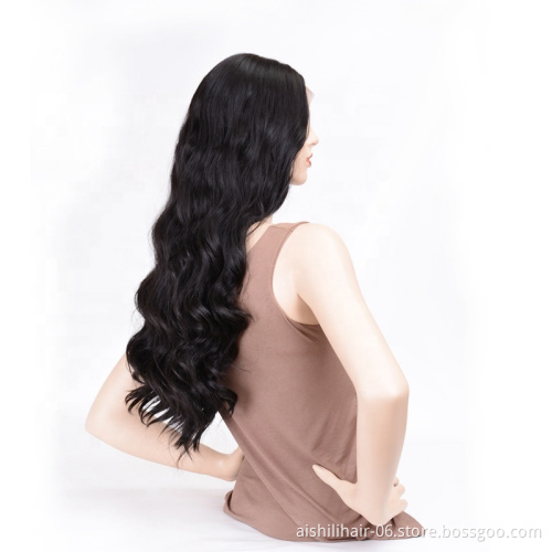 Aishil Top quality black synthetic wig lace frontal hair deep wave and loose curly hot selling women high quality lace front wig